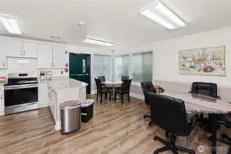 Shared kitchen in clubhouse