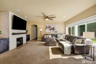 Beautiful upgraded fireplace wall
