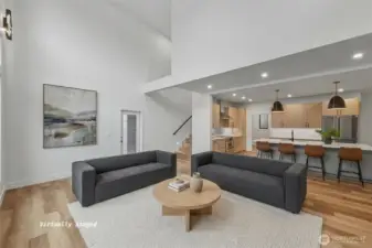 Another view of the great room, with a door to the deck.