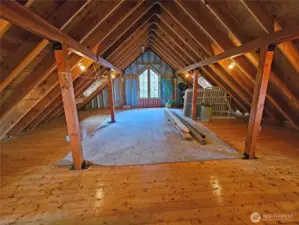 Upper story shop storage space