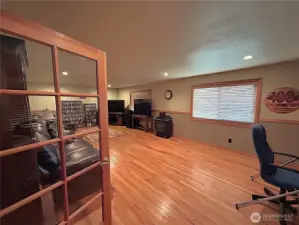 French glass doors entering the living, office  or entertainment room