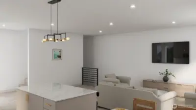 Fluid layout perfect for hosting and urban living. (Digitally rendered)