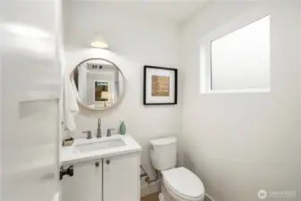 Nice size powder room on main floor