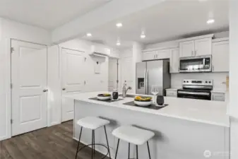 Center island anchors the open-concept.