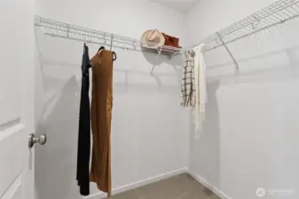 Walk-in closet off primary bedroom.