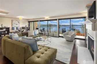 Views from dining room, kitchen and living room