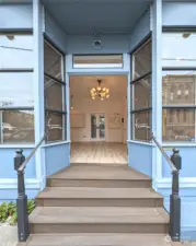 Double doors open into the greatroom