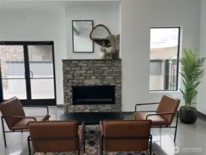 Cozy fireplce inside for the cool nights