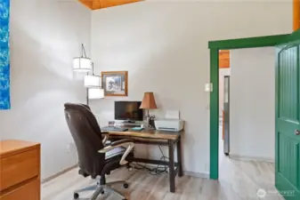 The guest bedroom offers room for a desk or other furnishings.