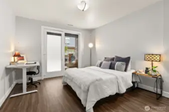Large primary bedroom can comfortably fit a king-sized bed with plenty of room to spare for a desk, and dressers- ideal for a seamless work from home setup.
