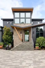 Spectacular architectural entry w/Bluestone stairs