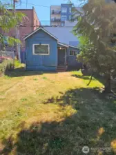 Backyard, facing East - shop/garage.