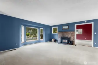 Flex room through doorway in red