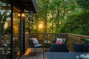 Seamless indoor–outdoor connection, where glass doors open to a woodland-wrapped lanai offering privacy, greenery, and effortless flow for entertaining or retreat.”