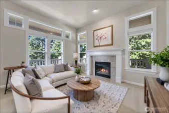 Virtually staged living room