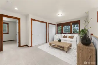 Upstairs bonus room virtually staged