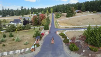 Entry into the gated community.  Home is located at the end of this road