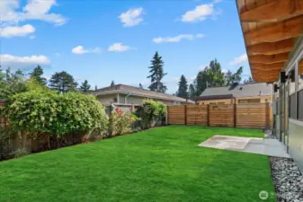 Private, 2694sqft yard with large grassy area for relaxing and entertaining.  Get the best of both worlds - a new construction home that actually comes with a yard!