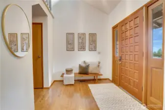 A sense of arrival when you come in to vaulted ceilings give a welcoming feel right away.