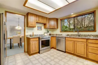 The beautiful stainless appliances are included for you.