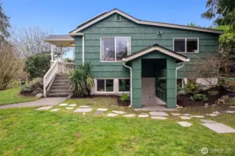 There is entry to the lower level as well, making it ideal for a potential shared living space downstairs.