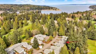 The 38 condos are located on the 9th fairway of the 18-hold Port Ludlow golf course. Miles of hiking trails surround the condo, and of course, Port Ludlow Bay in the background offers paddle-boarding, boating, beach-walking and more.