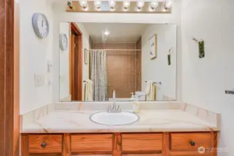 The hallway full bathroom.