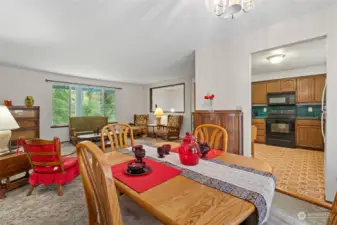 View of Living Room & Entry Foyer from Dining Room