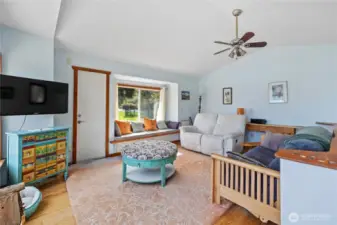This is also upstairs. The door leads out to the deck, which is a partial wraparound.