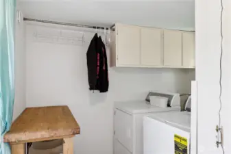 Laundry in the studio apartment.