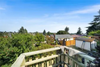 Expand deck like neighbor wiht covered area. TV, lights, fan Heaters etc...