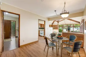 Breakfast nook off of kitchen.