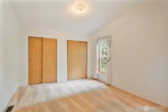 Primary bedroom with double closets