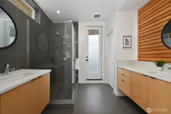 Large shower.