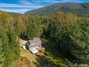 Aerial view of your woodland retreat.