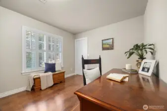 Alternate view of the second upstairs bedroom, which makes a great office.