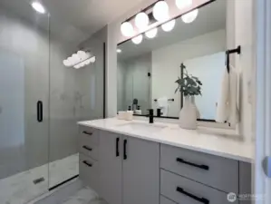 High-end finishes in both baths