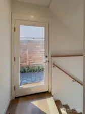 Split-level design enters onto stairwell
