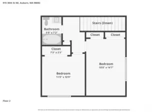 Unit B Upstairs Layout