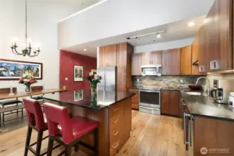 Fabulous kitchen with SS applicances and wine fridge
