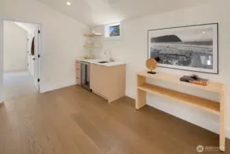 This is a photo of the landing at the top of the home. The door leads to a 4th bedroom. There's also a full bath to the left.