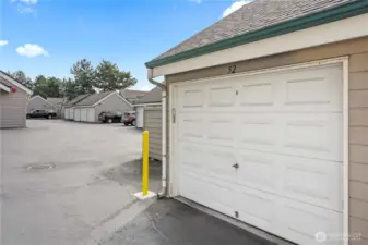 The unit comes with a private, secure one car garage