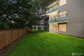 Grassy space - ideal for pets and outdoor lounging.