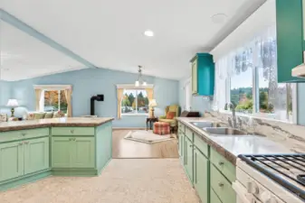 Lots of space to move around in this Kitchen!