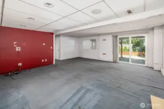 Basement family room wired for entertainment center