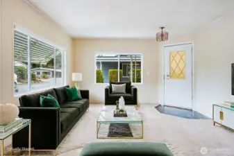 Here is the living room shown with virtual staging.