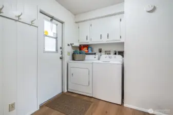 The laundry room has a door out to the carport.
