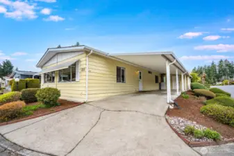 The driveway provides an extra off street parking place.