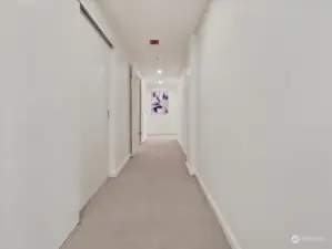 Long hallway to bedrooms
