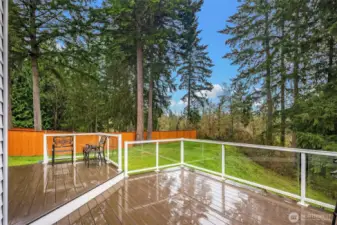 Large composite deck with clear rail panels for uninterrupted views where your Summers will never be the same.
